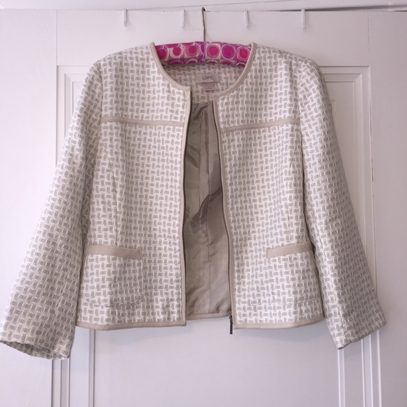 LOFT cream and beige jacket - Picture 2 of 4